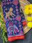 Cheetah and Elephant Handwoven Patola Silk Saree