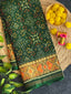 Green Navratna Traditional Design Handwoven Patola Silk Saree