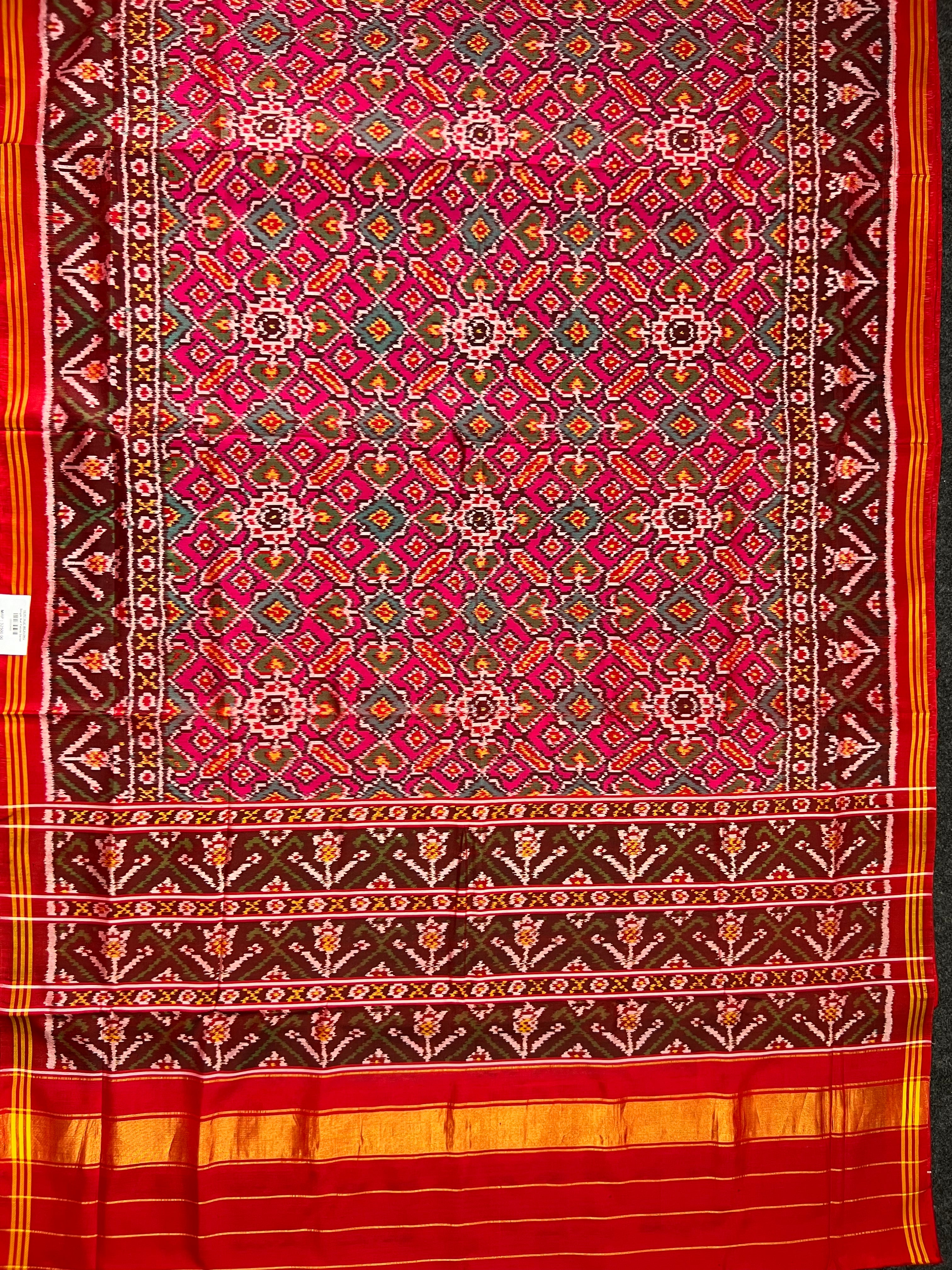 Pink Manekchowk Traditional Design Handwoven Patola Silk Saree