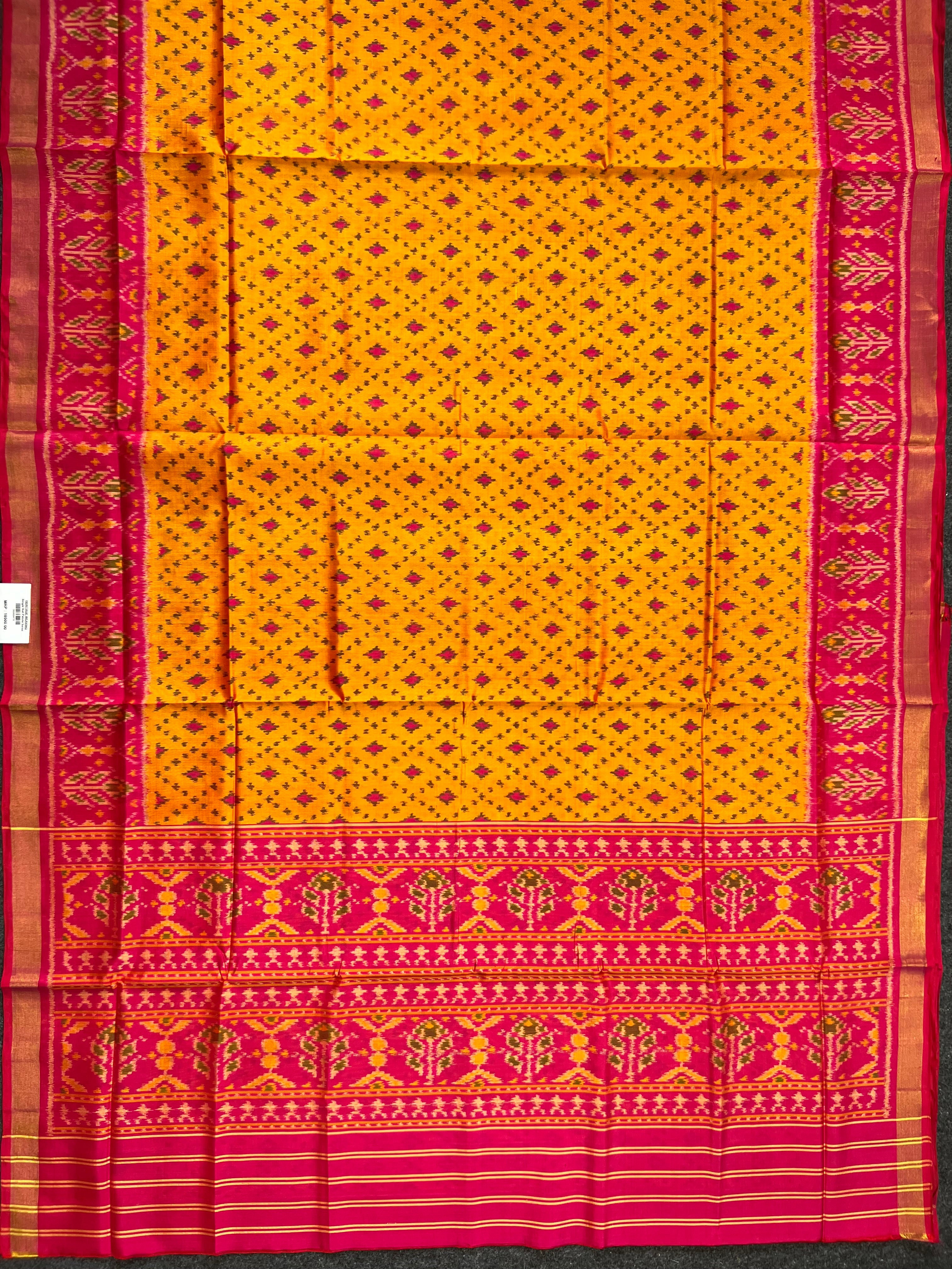 Fancy Design Mustard Orange Handwoven Patola Silk Saree