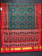Rama Green Navratna Traditional Design Handwoven Patola Silk Saree