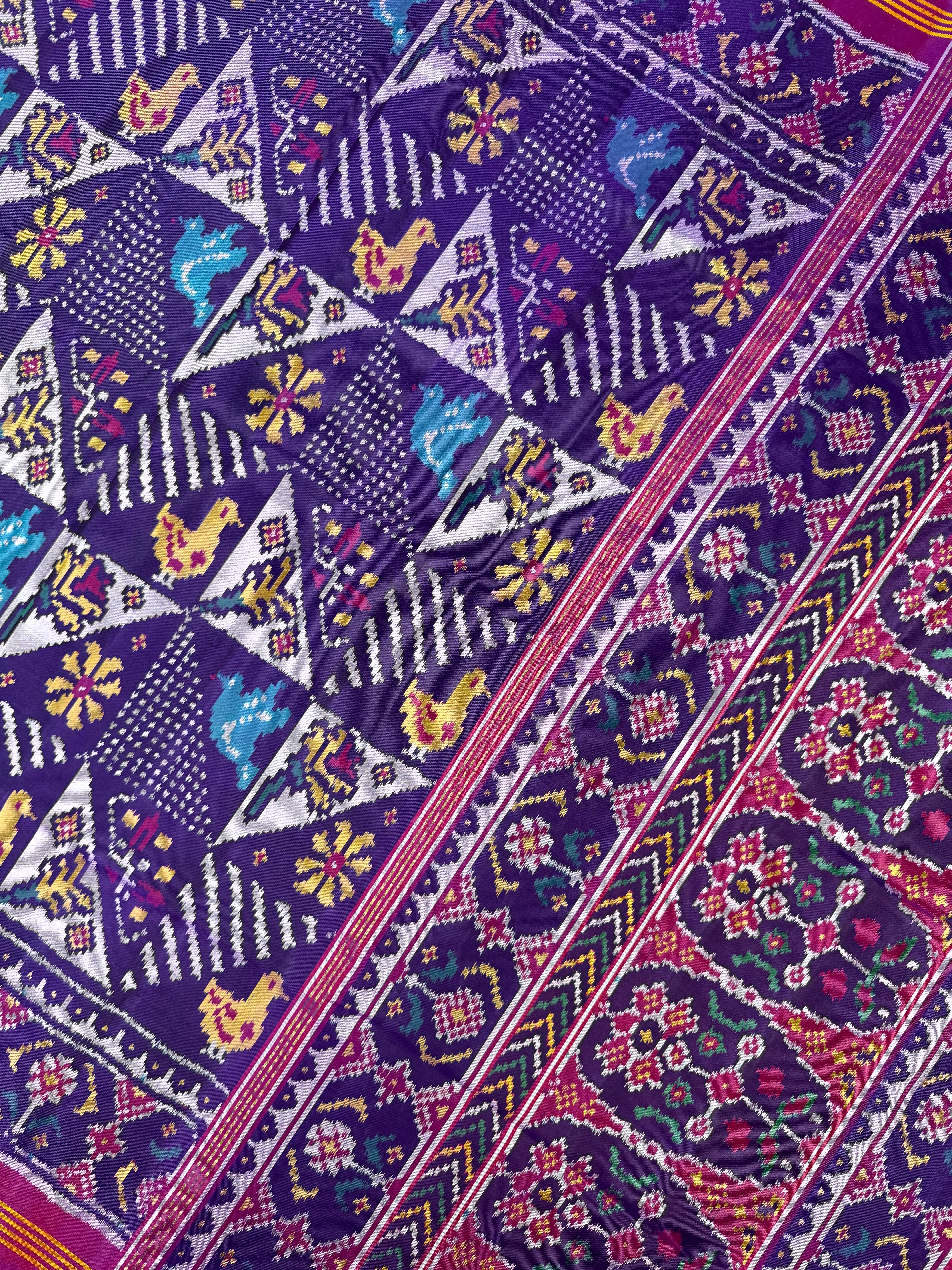 Fancy Design Handwoven Patola Silk Saree Secondary image
