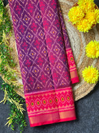 Purple Traditional Design Handwoven Patola Silk Saree