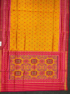 Mustard Orange Traditional Design Handwoven Patola Silk Saree