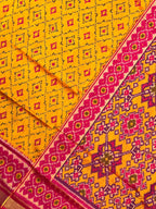 Mustard Orange Traditional Design Handwoven Patola Silk Saree