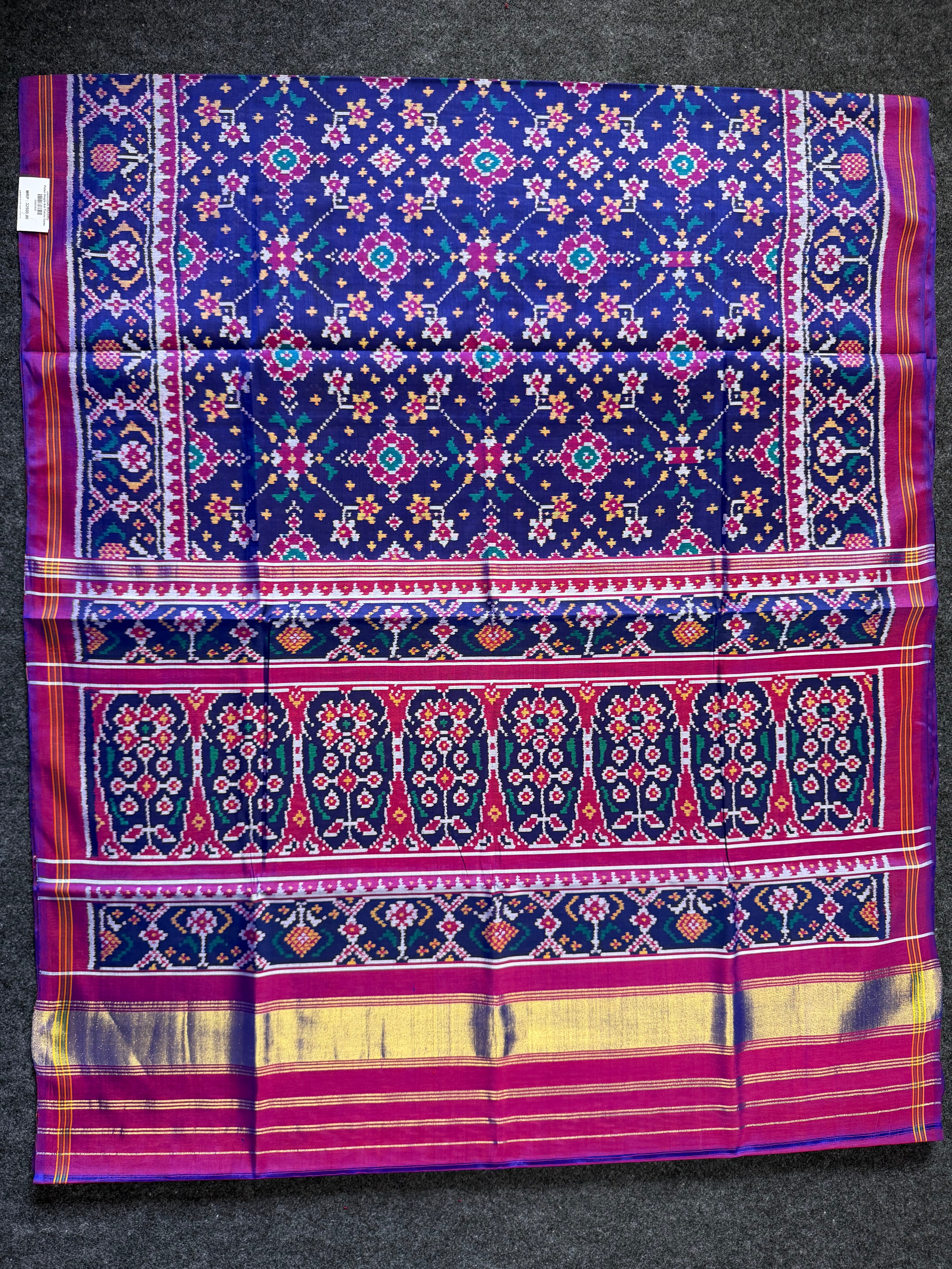 Navratna Traditional Design Handwoven Patola Silk Saree