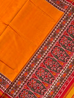 Plain Gala Border With Designer Blouse Handwoven Patola Silk Saree