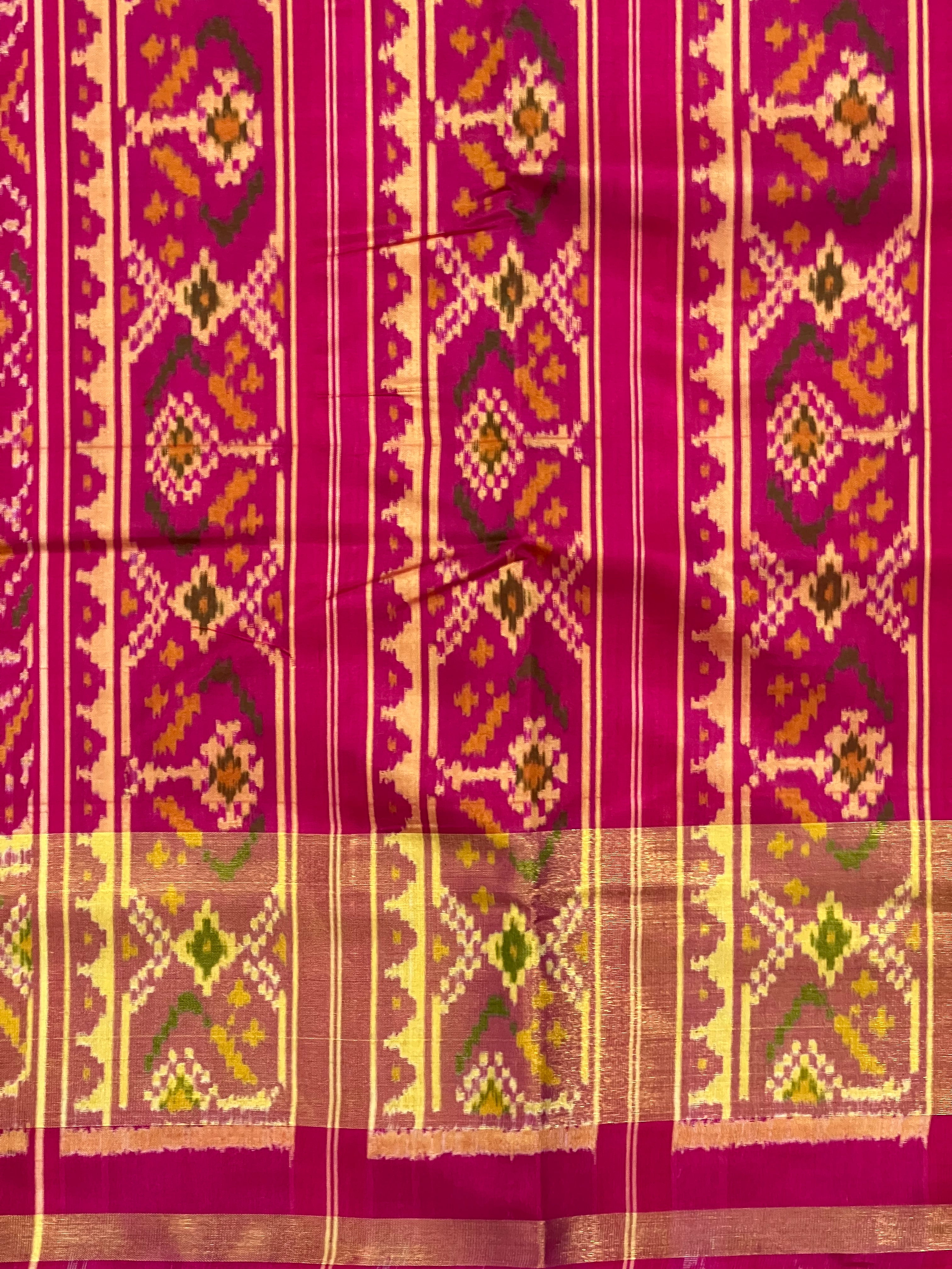 Navratna-Manekchowk Traditional Design Handwoven Patola Silk Saree