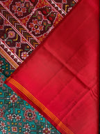 Rama Green Navratna Traditional Design Handwoven Patola Silk Saree