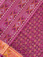 Buttonful Design Wine Color Handwoven Patola Silk Saree