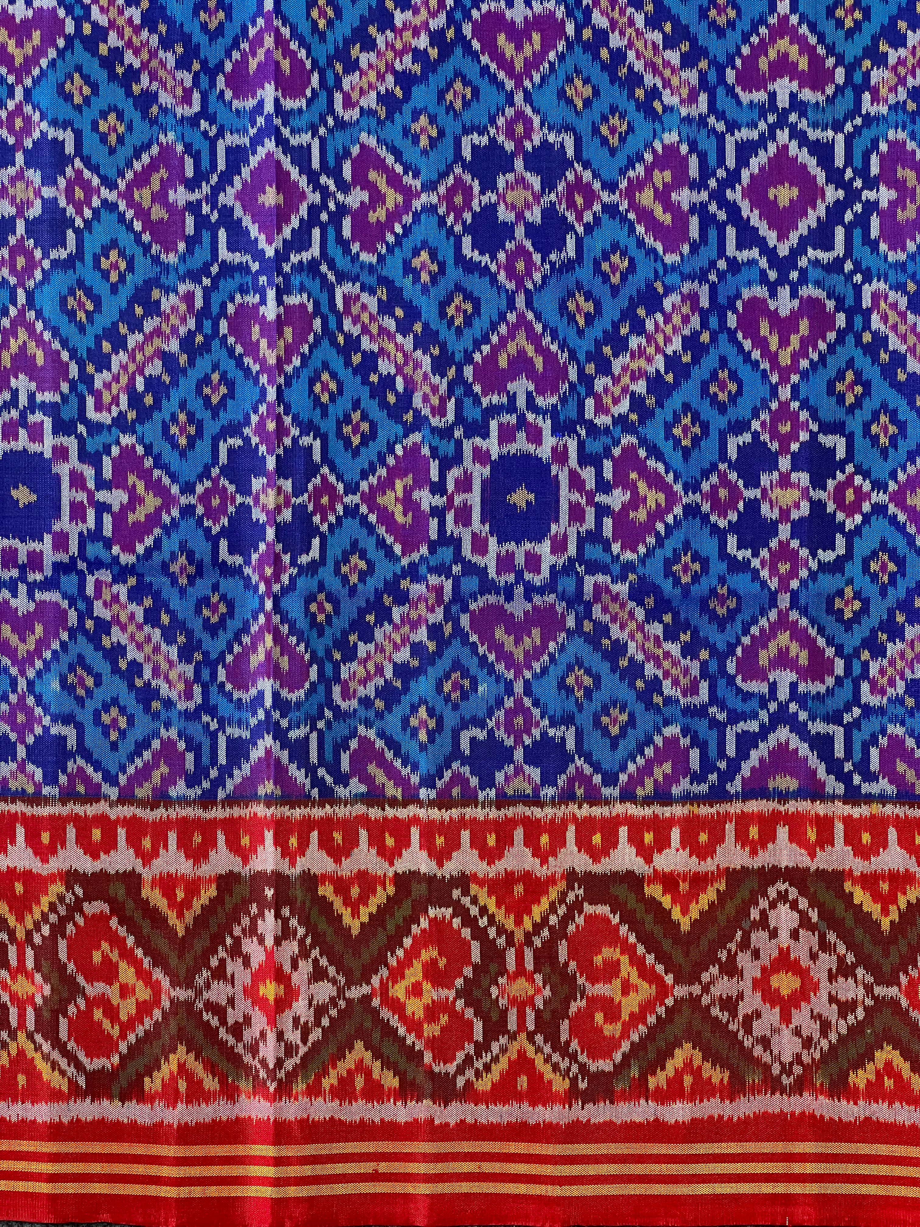 Blue Manekchowk Traditional Design Handwoven Patola Dupatta