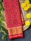 Red Color Traditional Design Handwoven Patola Silk Saree