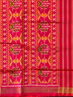 Pink Pan-Chanda Traditional Design Handwoven Patola Silk Saree