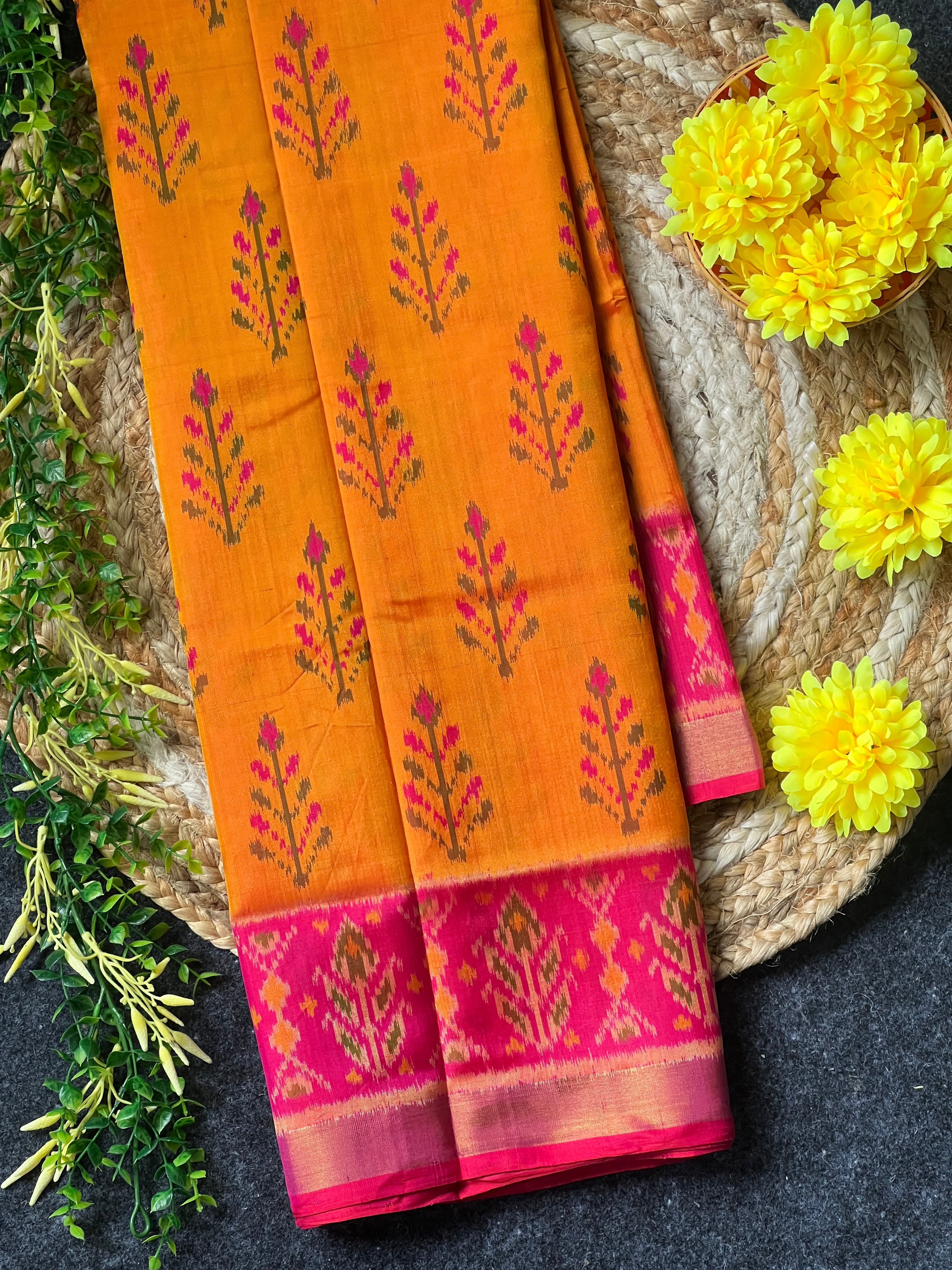 Fancy Design Handwoven Patola Silk Saree