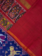 Cheetah and Elephant Handwoven Patola Silk Saree
