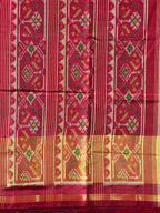 Red Color Traditional Design Handwoven Patola Silk Saree
