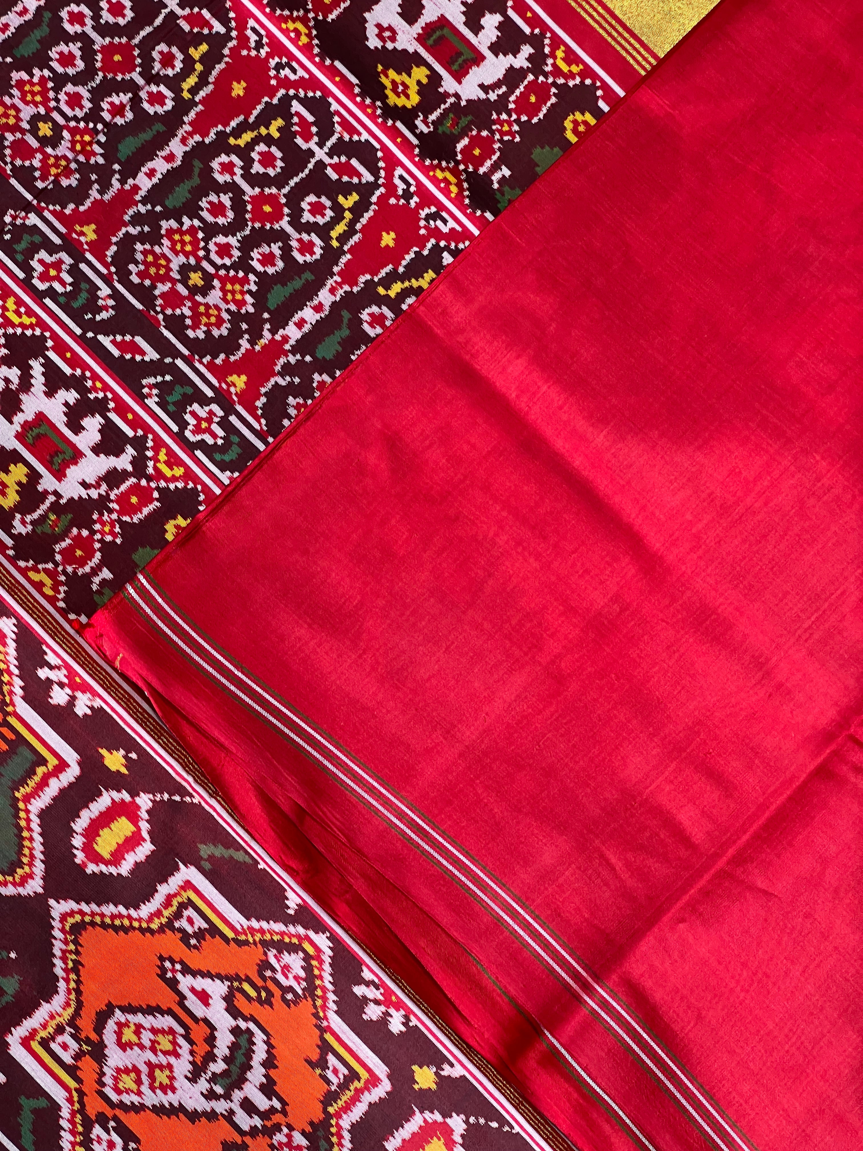 Orange Exclusive Design Handwoven Patola Silk Saree