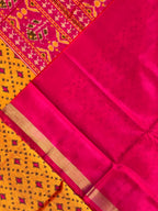 Fancy Design Mustard Orange Handwoven Patola Silk Saree