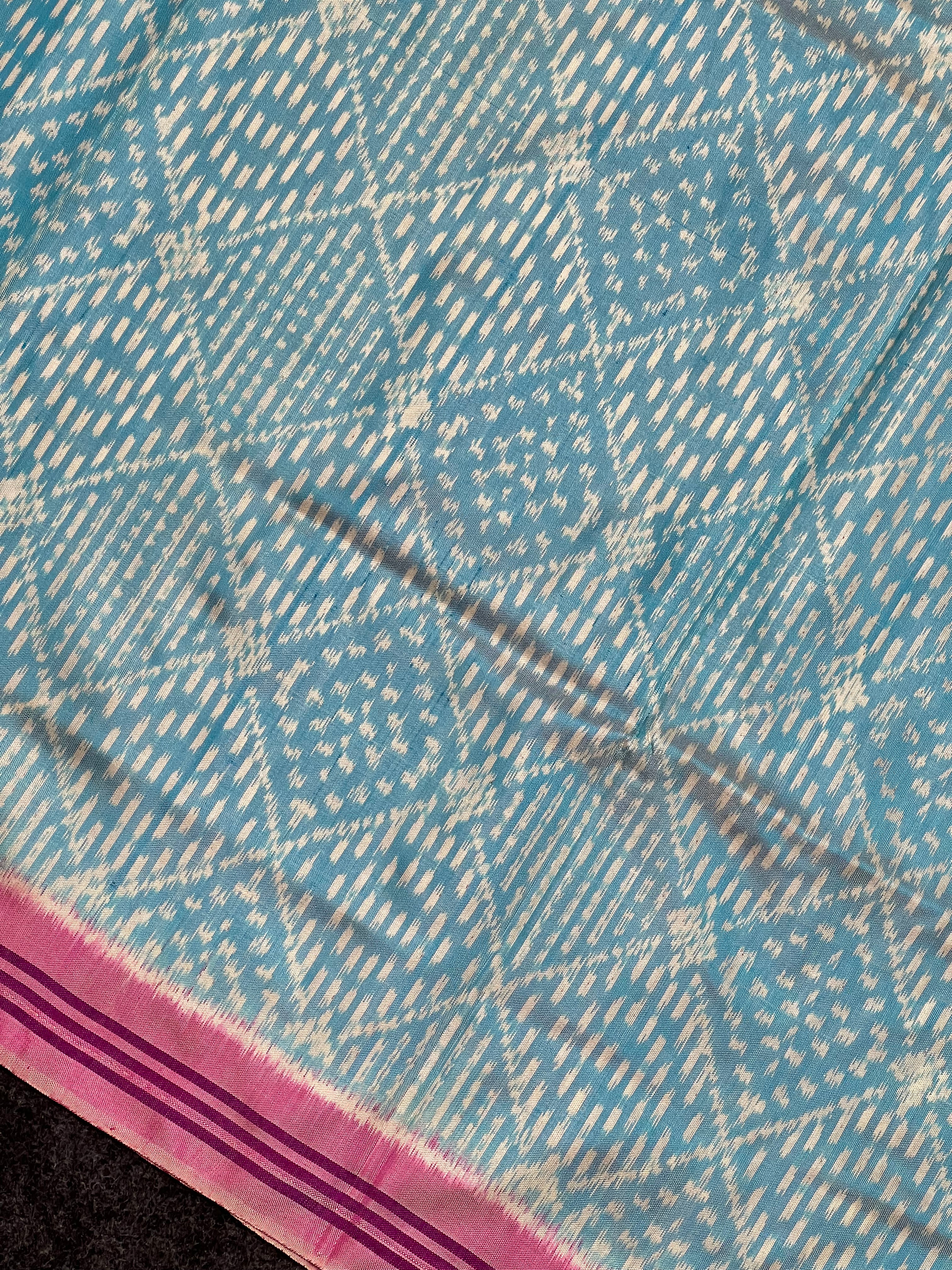 Sky Blue With Exclusive Pallu Design Handwoven Patola Silk Saree