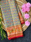 Fancy Design Pastel Purple Tissue Double Zari Patola Saree