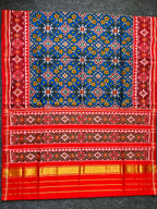 Blue Navratna Design Handwoven Patola Silk Saree
