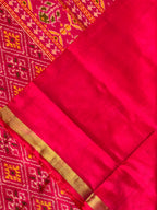 Pink Pan-Chanda Traditional Design Handwoven Patola Silk Saree
