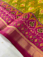 Pan-Chanda Traditional Design Handwoven Patola Silk Saree