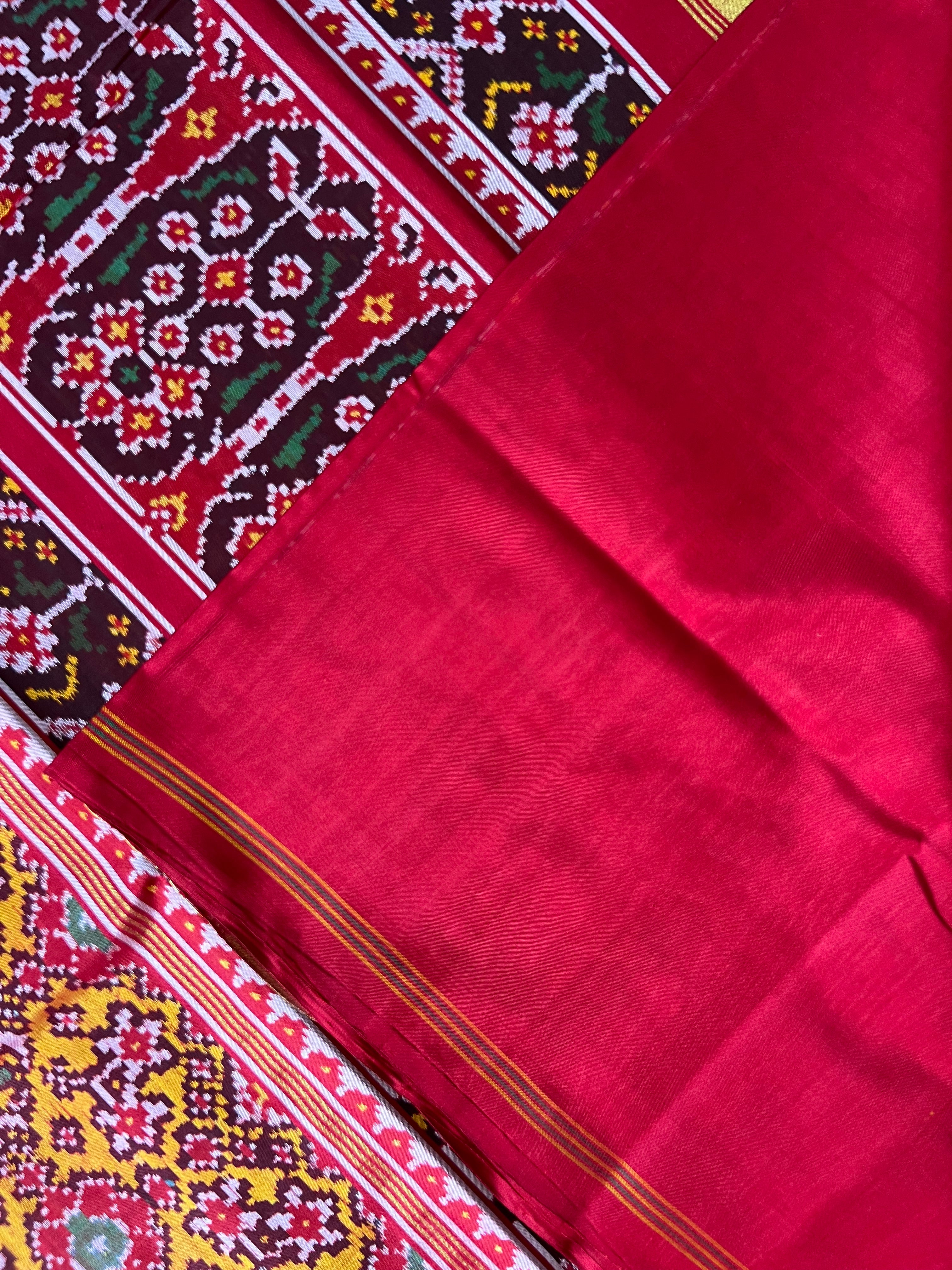 Navratna Traditional Handwoven Patola Silk Saree