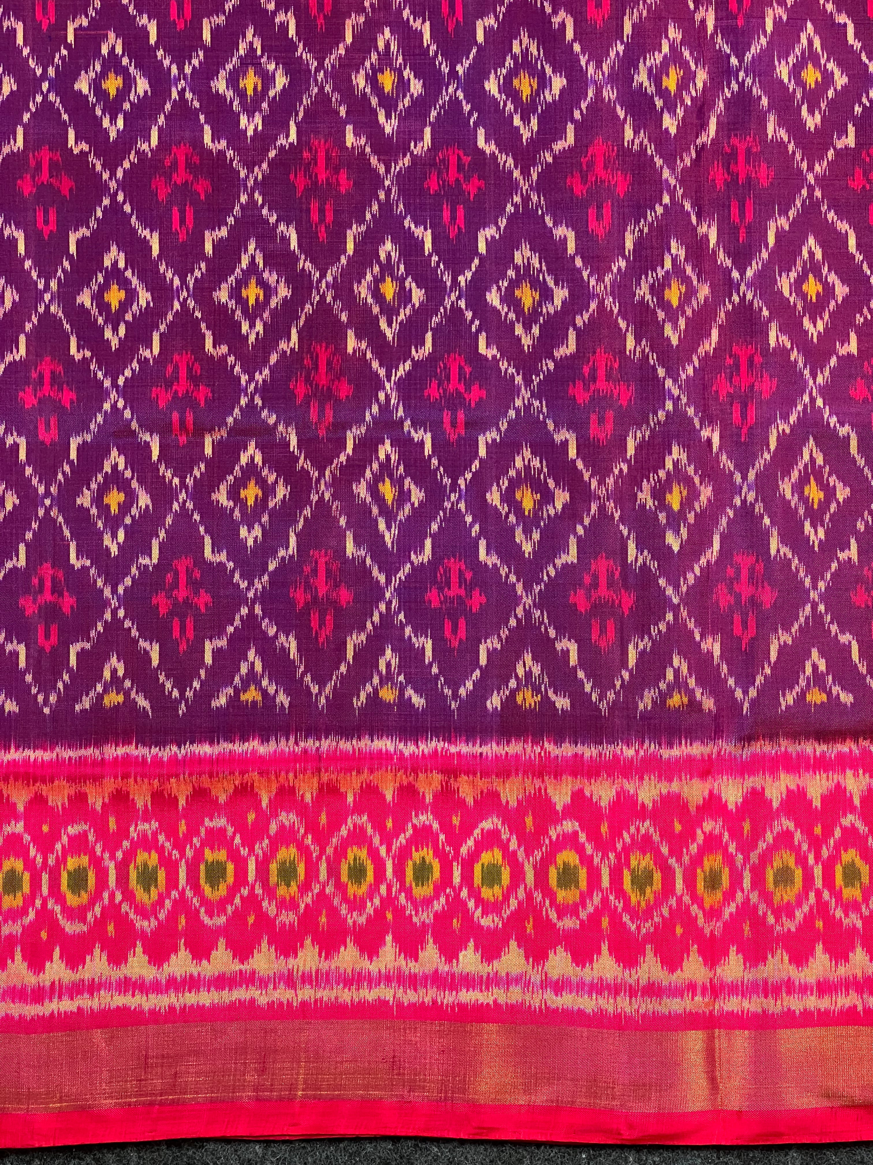 Purple Traditional Design Handwoven Patola Silk Saree