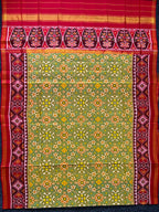 Sage Green Navratna Design Handwoven Patola Dupatta