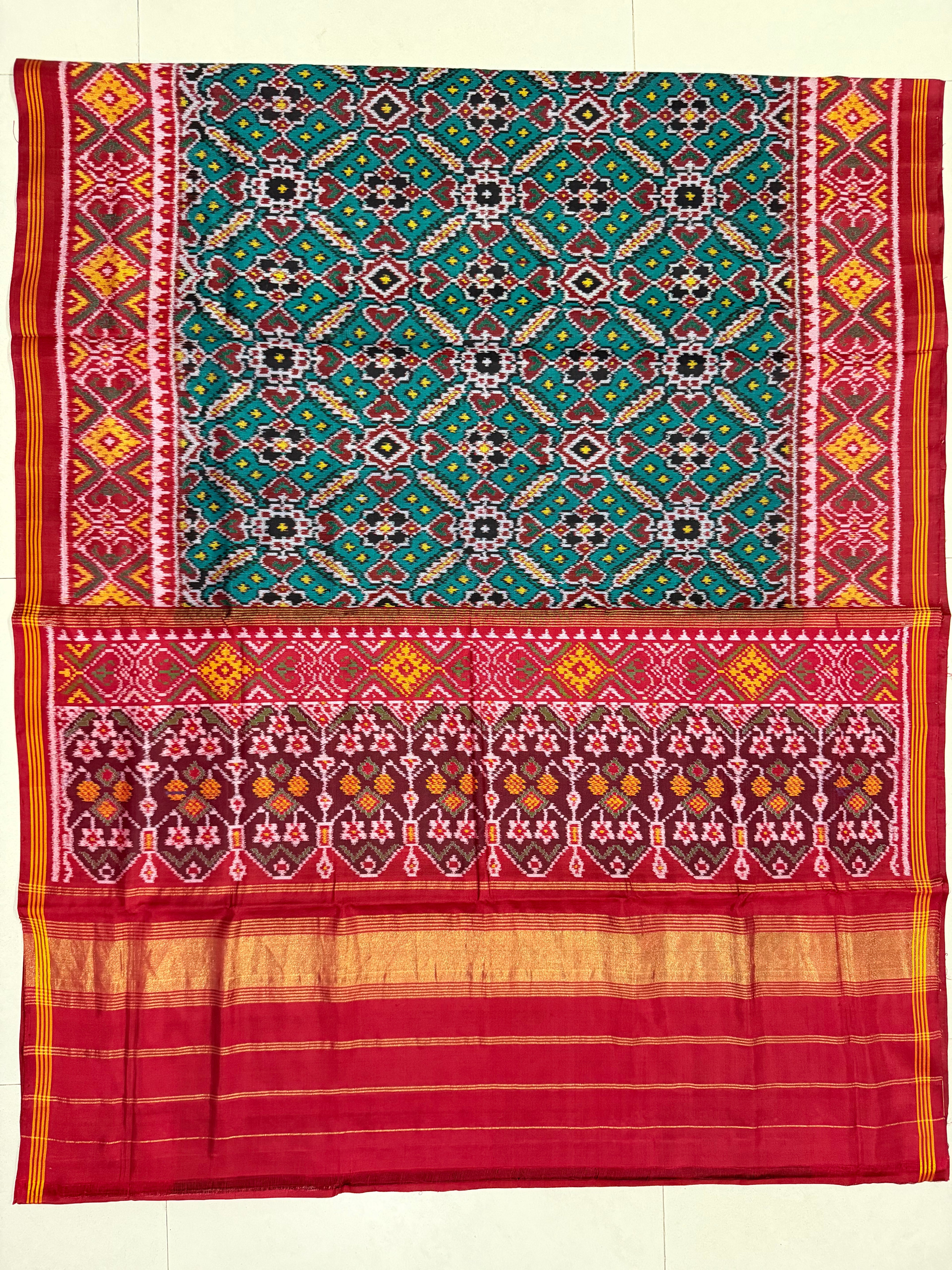 Manekchok Design Handwoven Patola Silk Saree