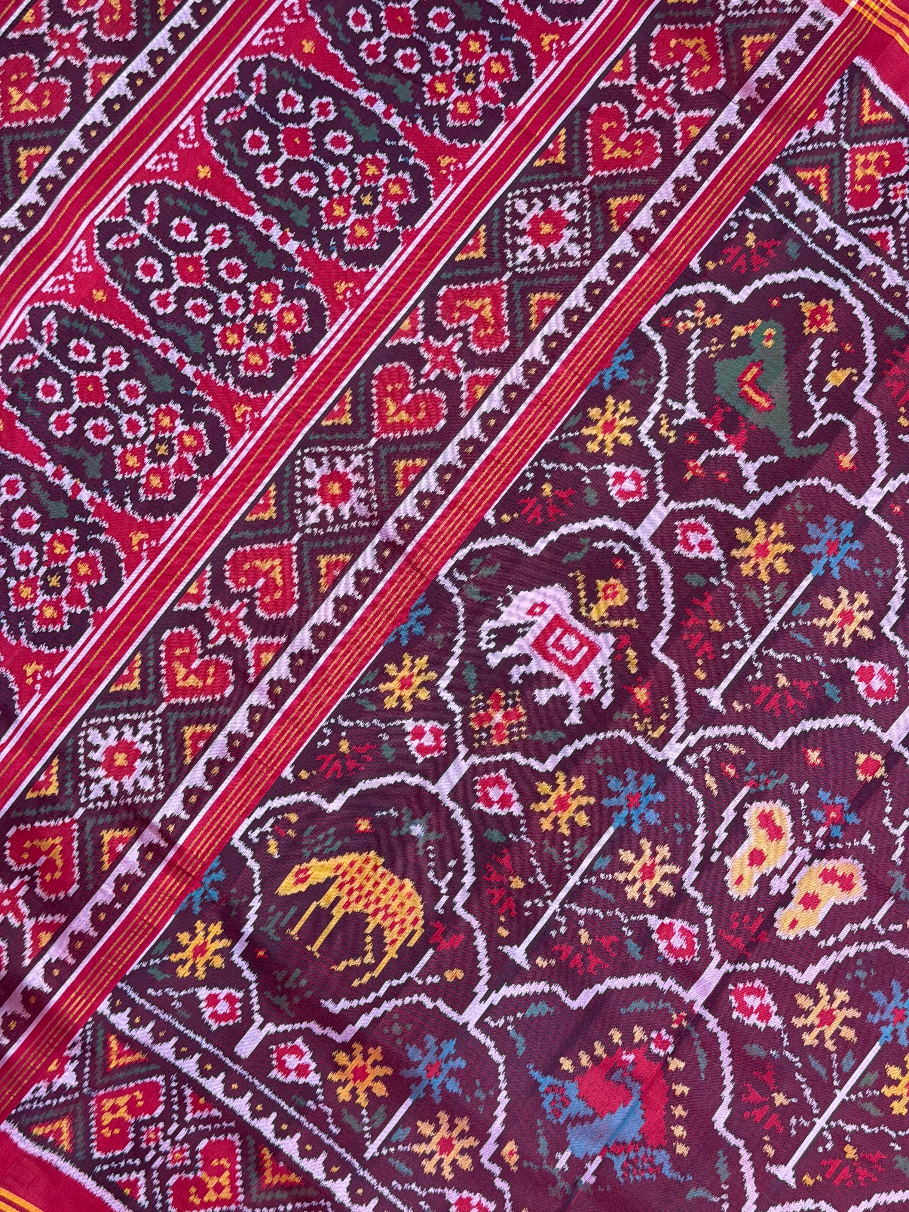 Exclusive Motif Design Handwoven Patola Silk Saree Secondary image