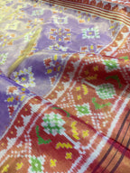 Pastel Purple Panchanda Tissue Double Zari Patola Saree