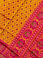 Fancy Design Mustard Orange Handwoven Patola Silk Saree