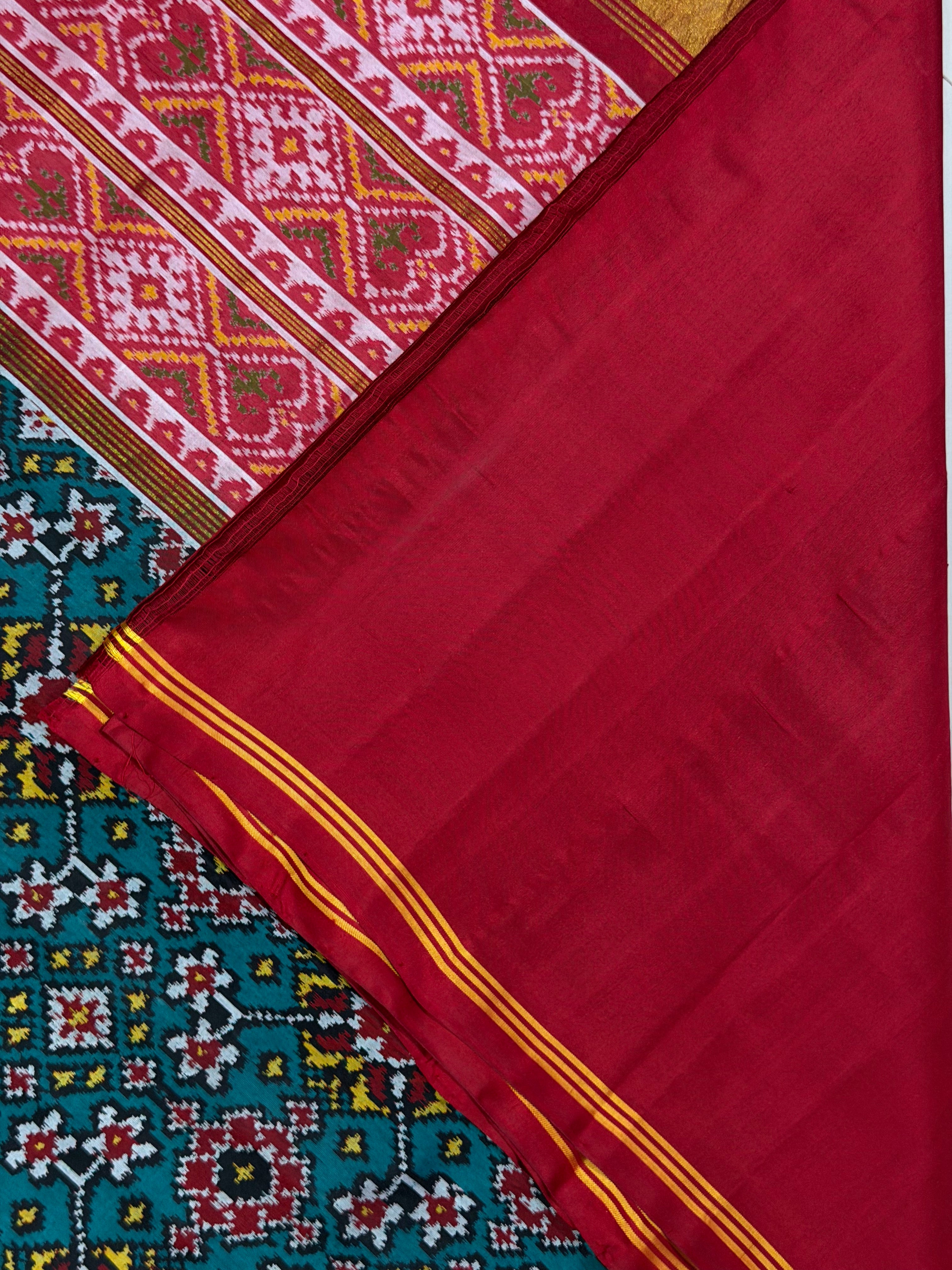 Navratna Traditional Design Handwoven Patola Silk Saree