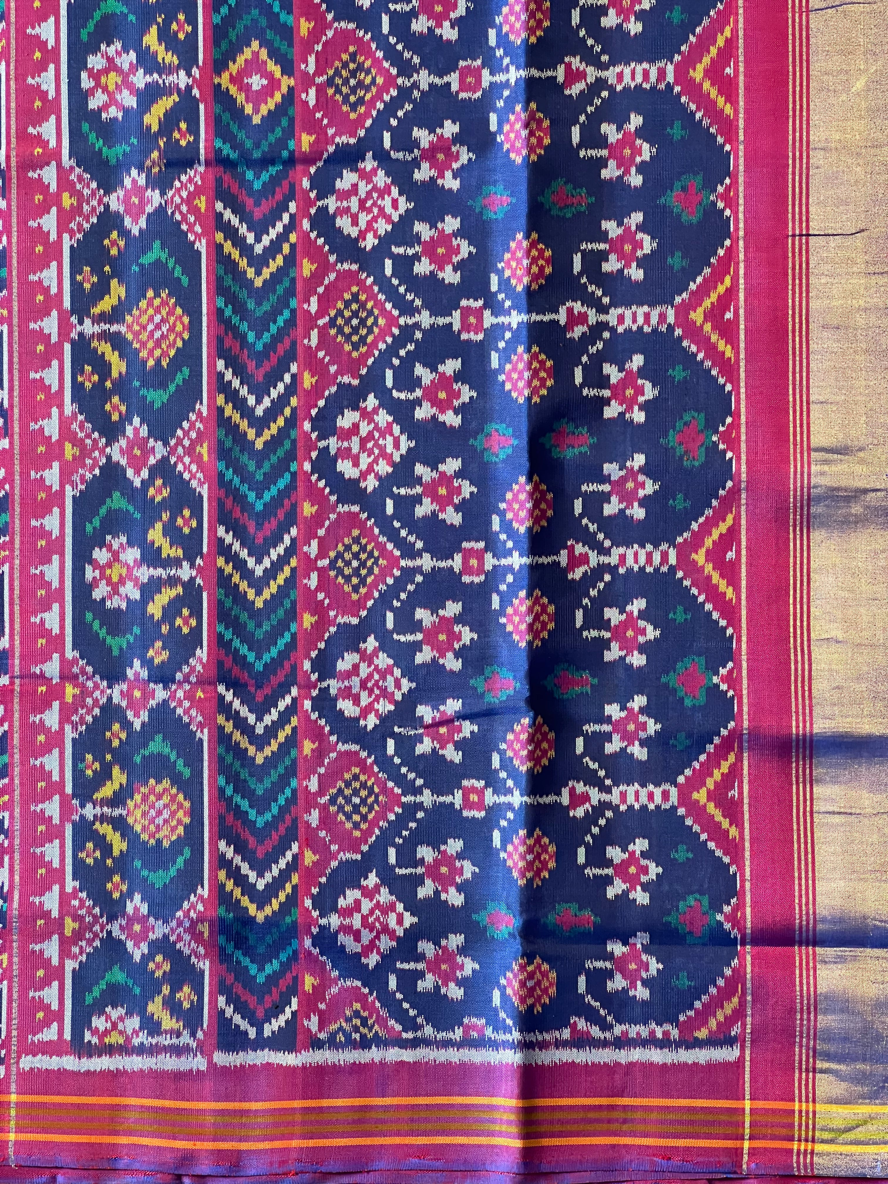 Typical Narikunj Design Handwoven Patola Silk Saree