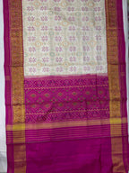 White Color Fancy Design Handwoven Patola Silk Saree