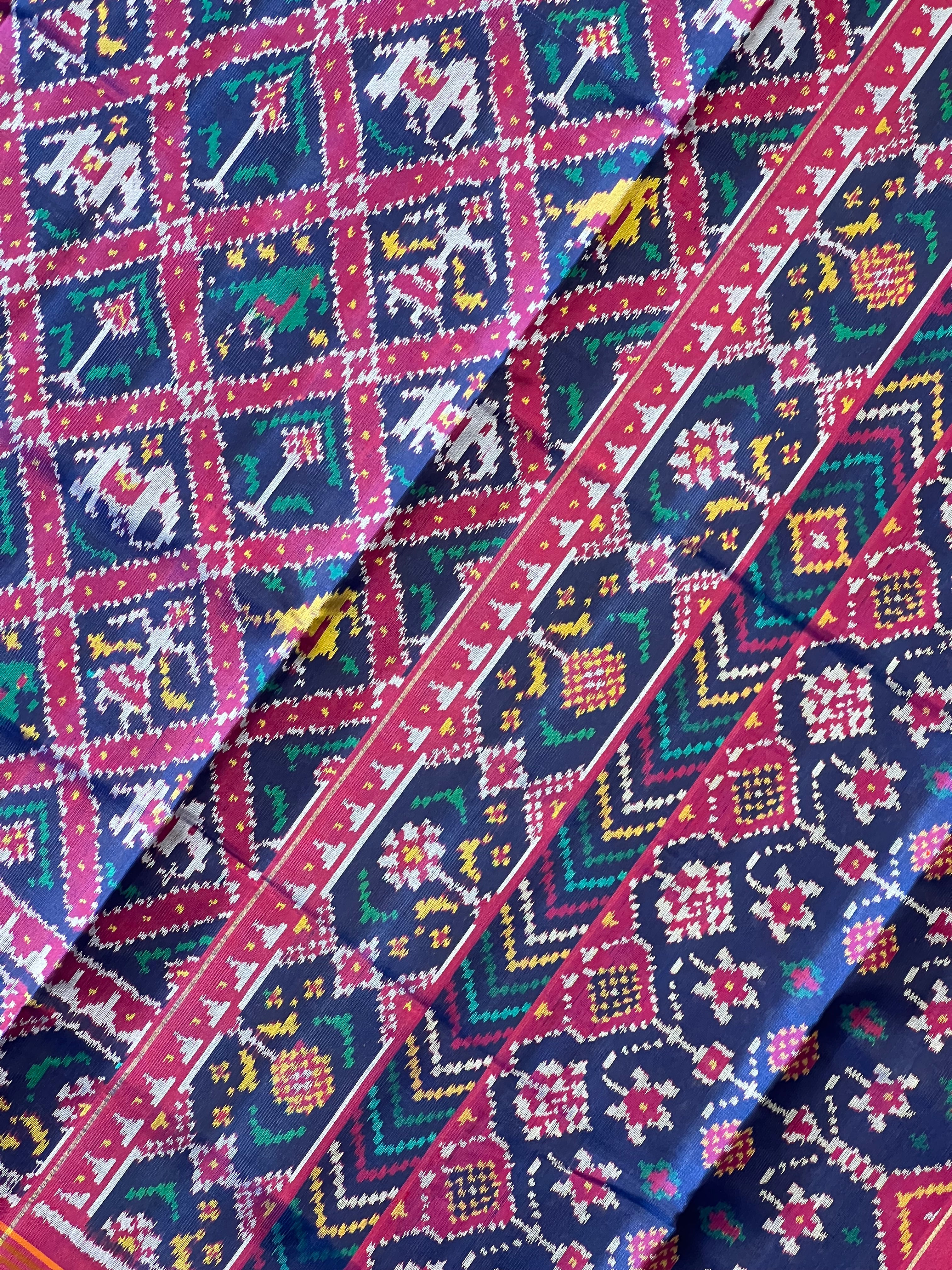 Typical Narikunj Design Handwoven Patola Silk Saree