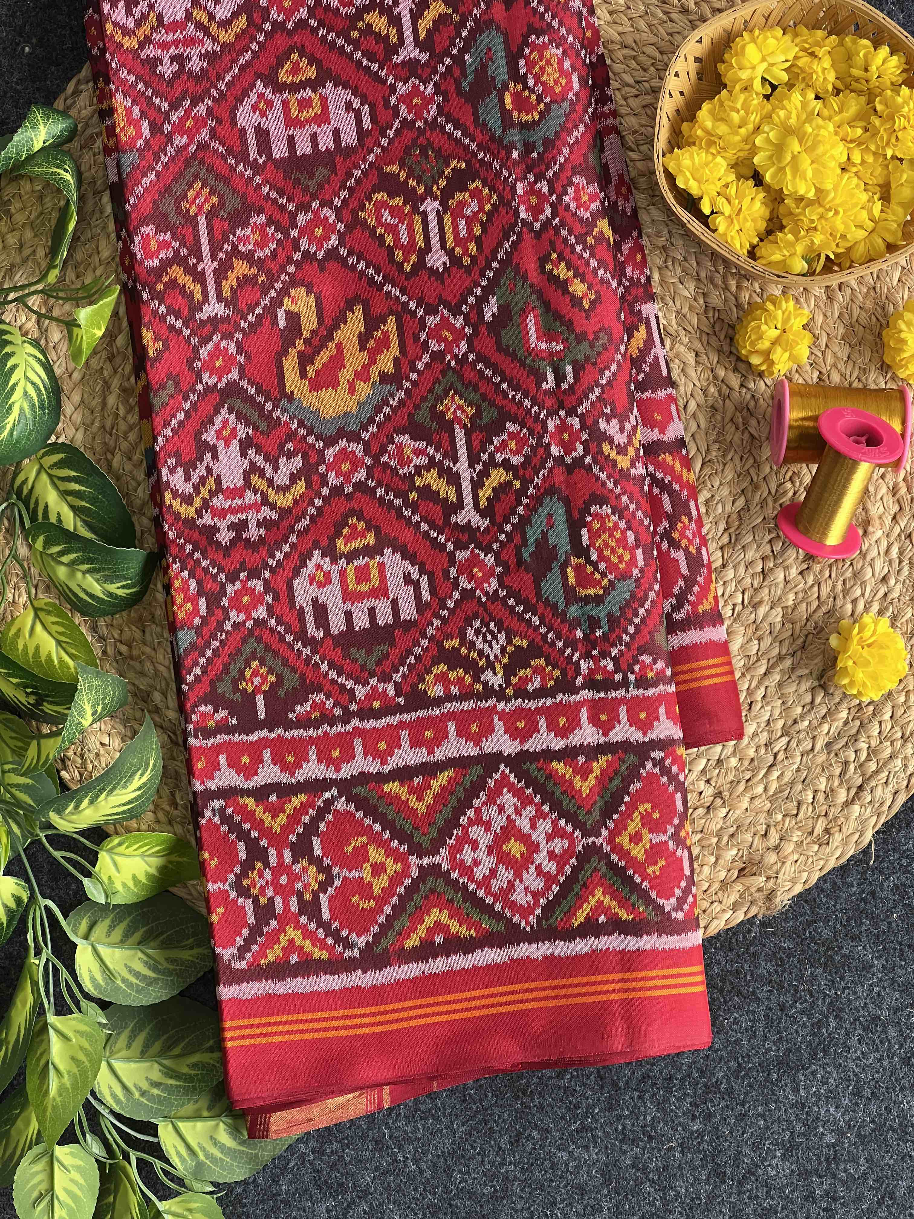 Narikunj Design Handwoven Patola Silk Saree