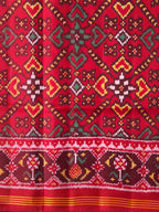 Red Color Traditional Design Handwoven Patola Silk Saree