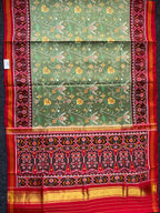 Fancy Design With Pista Color  Handwoven Patola Silk Saree