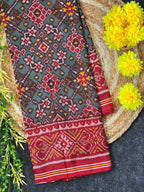 Shaded Navratna Traditional Design Handwoven Patola Silk Saree
