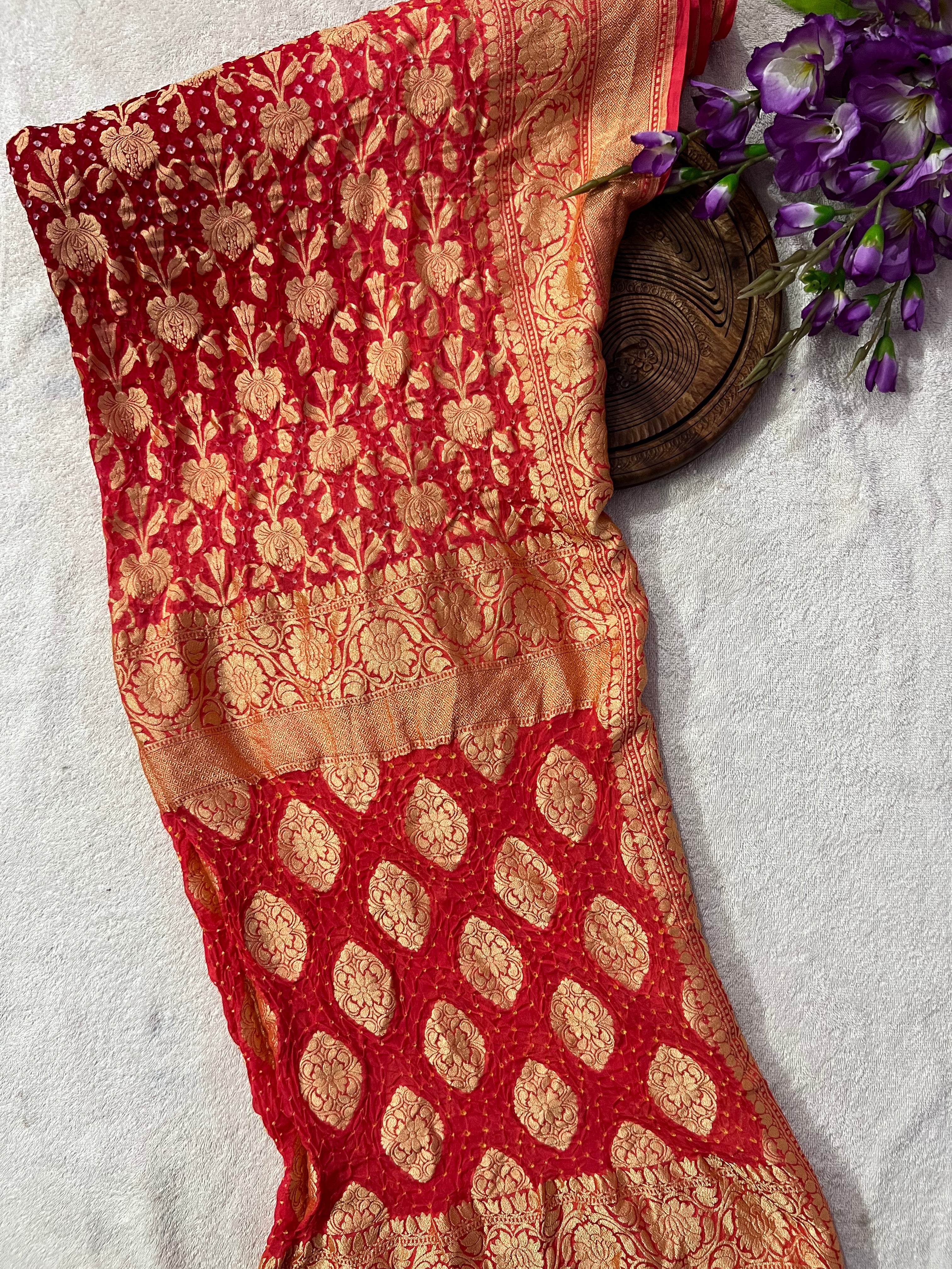 Georgette Bandhej Saree Main image