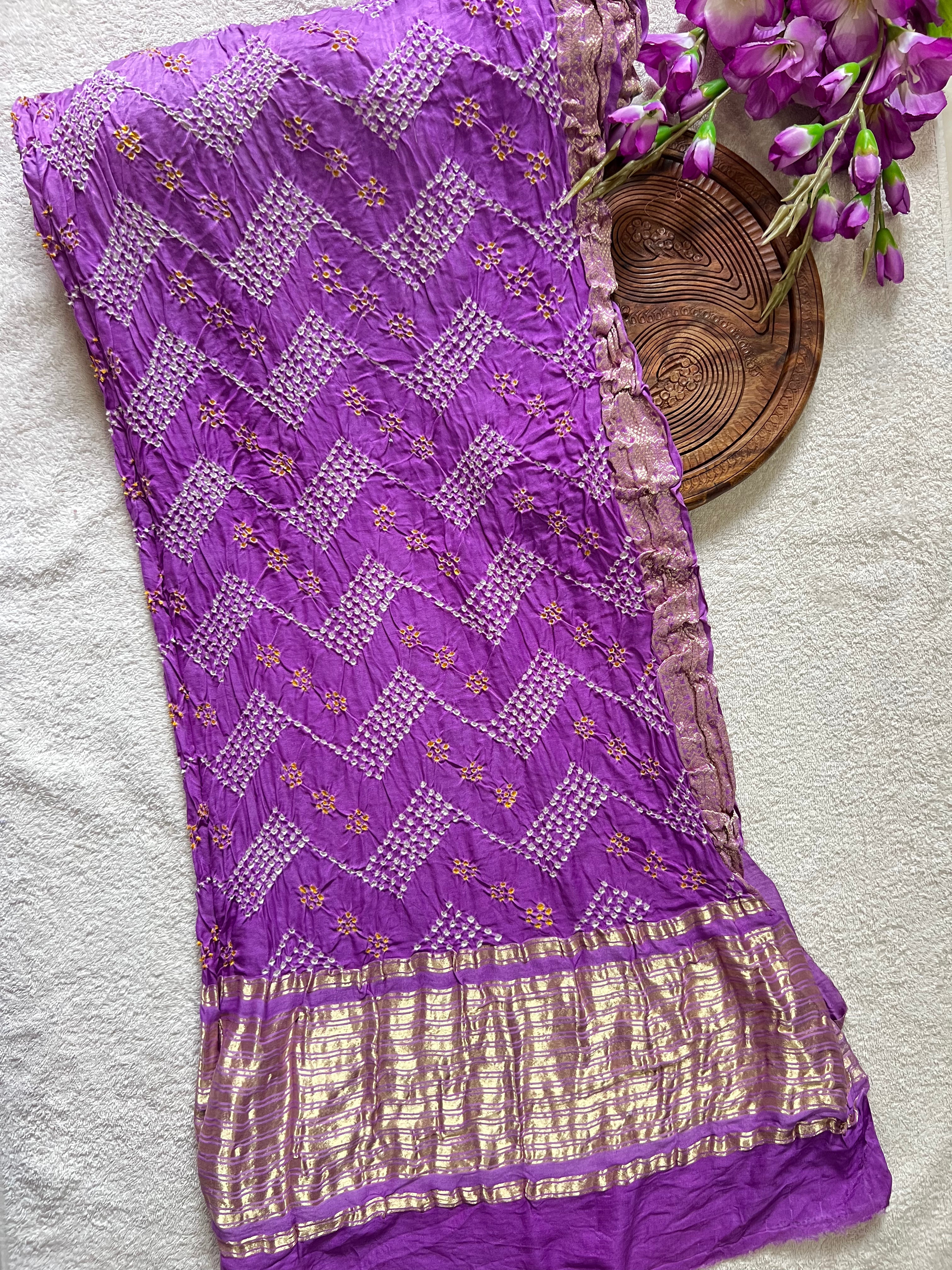 Gaji Silk Bandhej Saree Main image