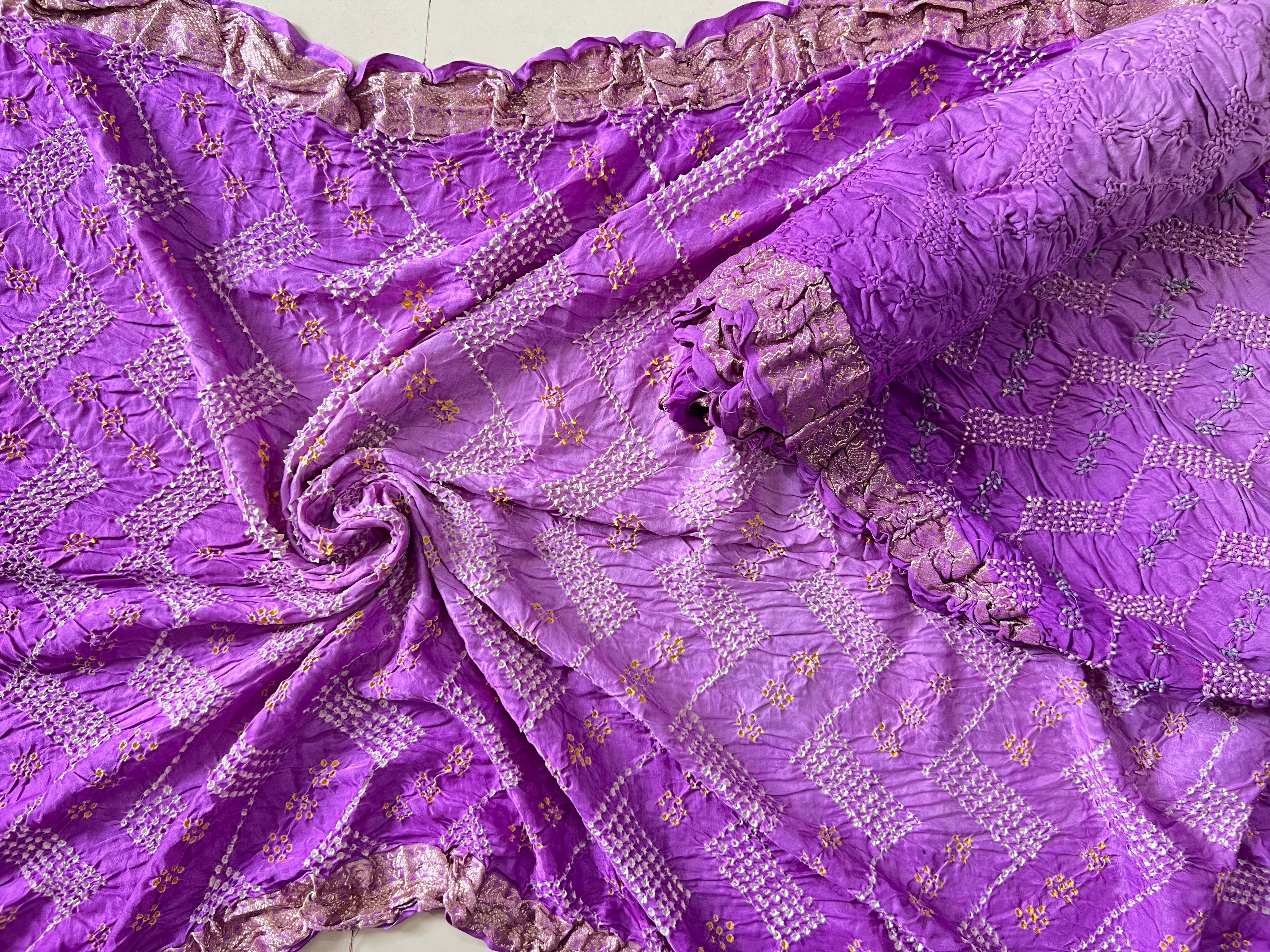 Gaji Silk Bandhej Saree Secondary image