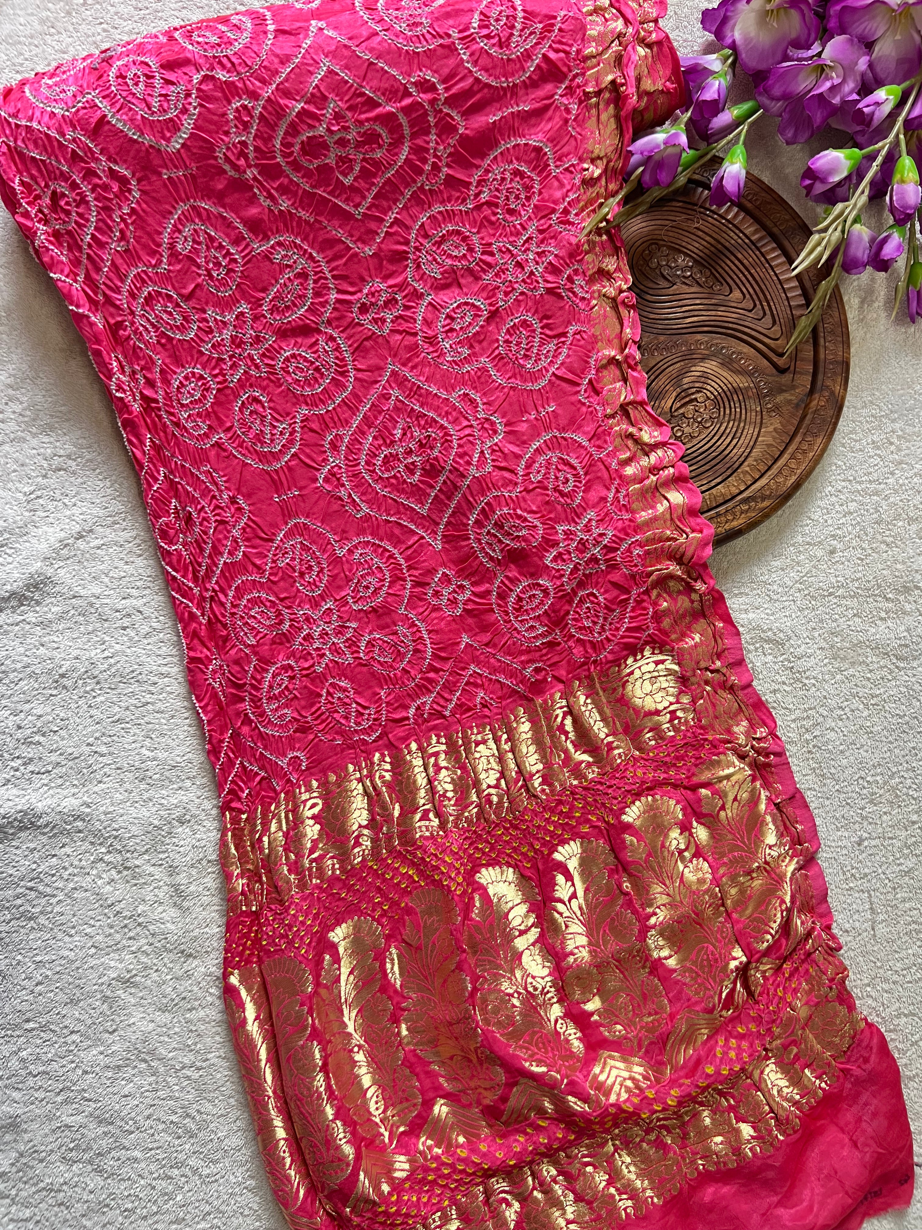 Gaji Silk Bandhej Saree Main image