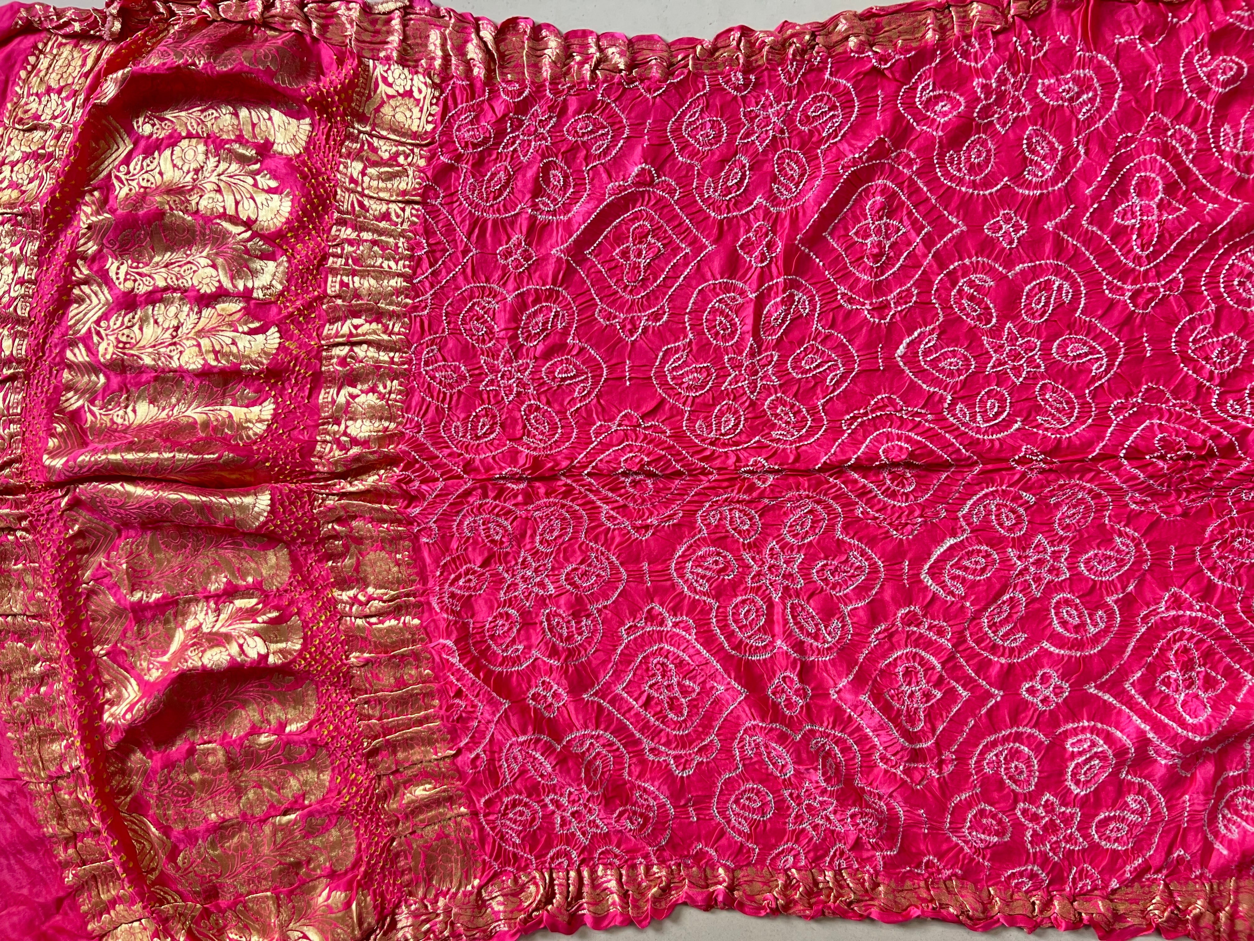Gaji Silk Bandhej Saree Secondary image