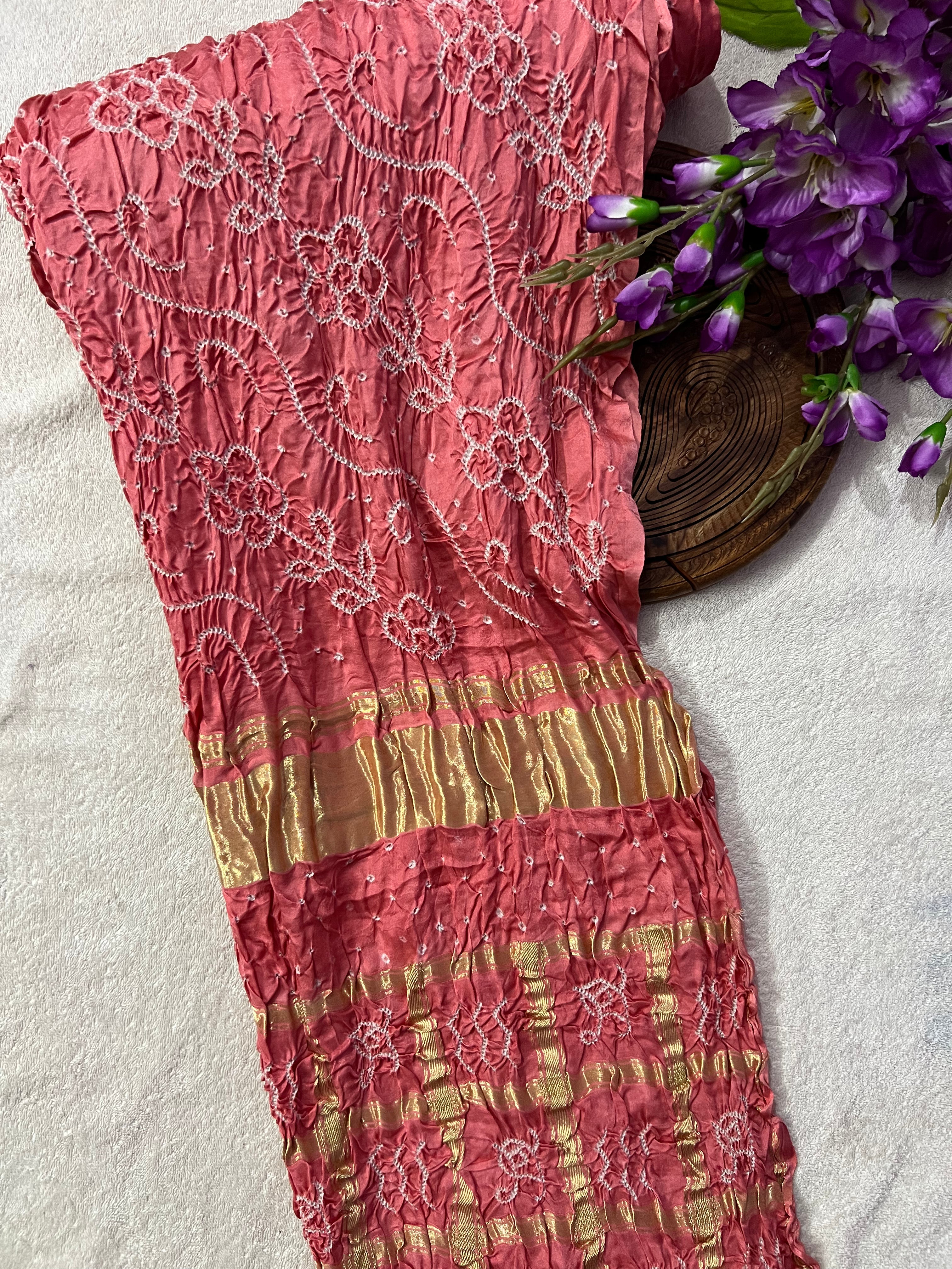 Gaji Silk Bandhej Saree Main image