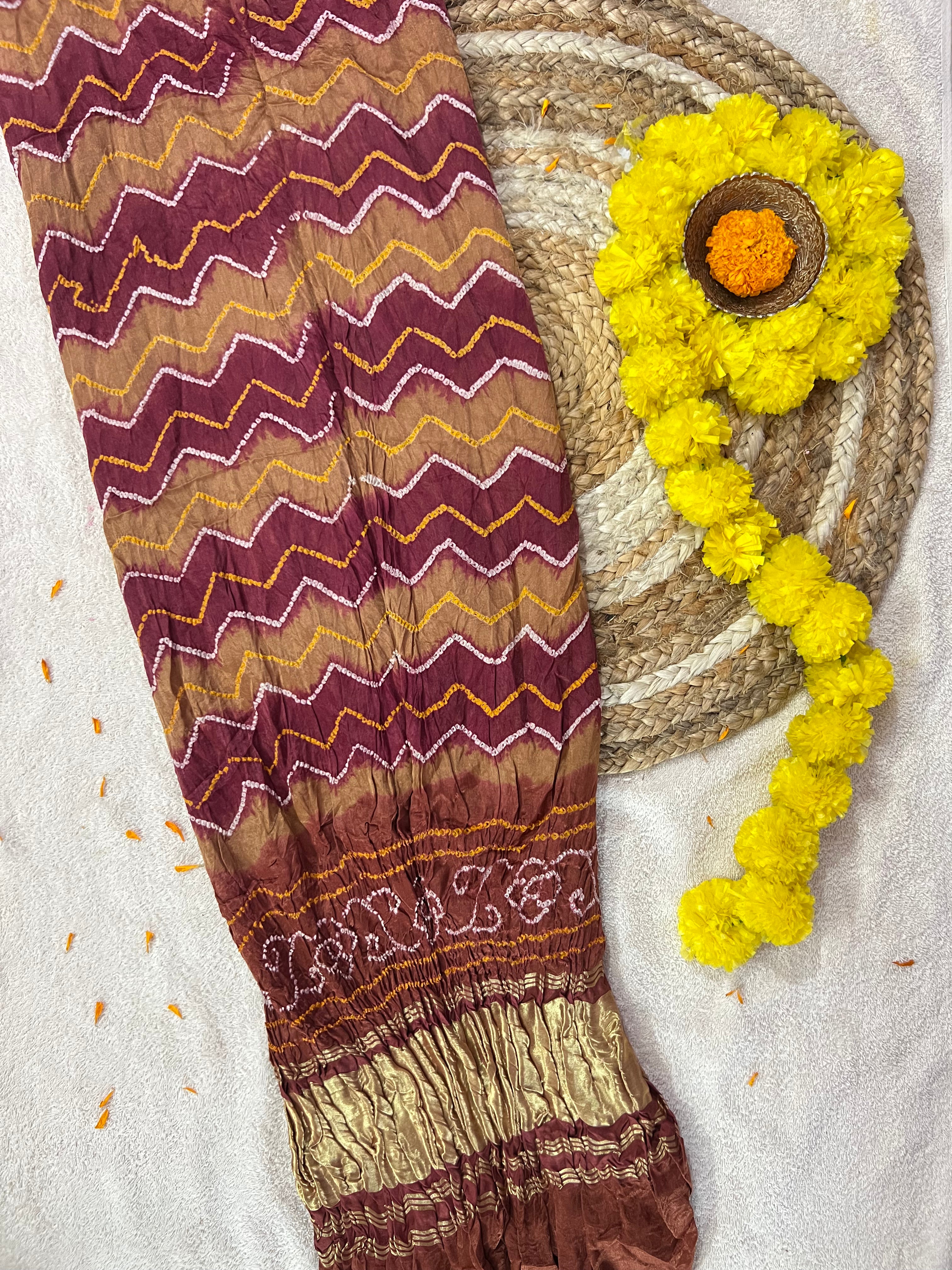 Gaji Silk Bandhej Dupatta