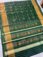 Green Navratna Traditional Design Handwoven Patola Silk Saree